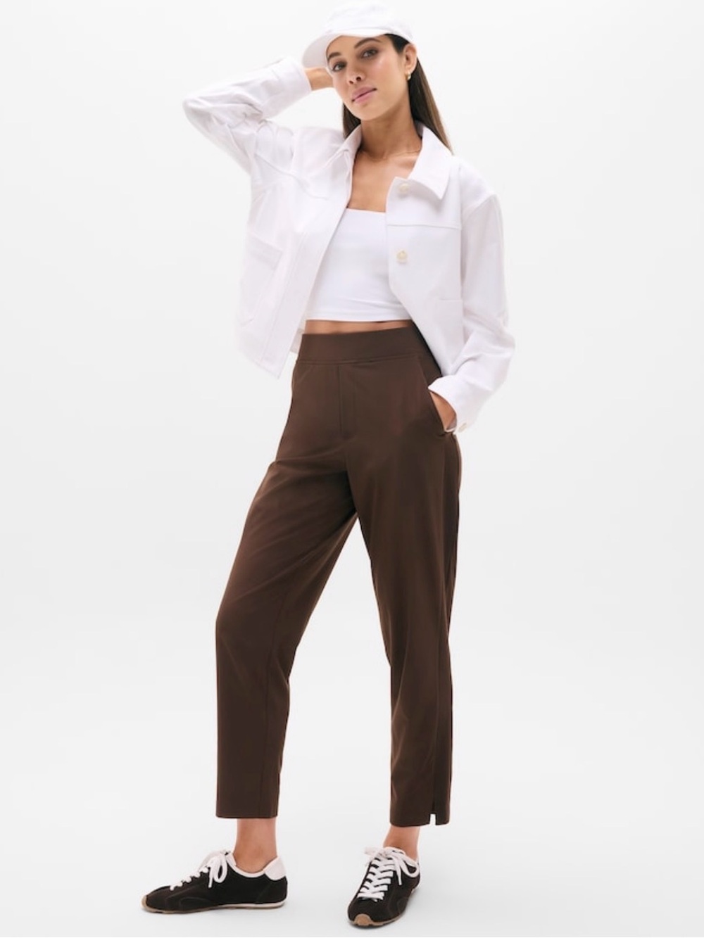 Athleta Brooklyn Mid Rise Ankle Pants Woodland Brown Size 4